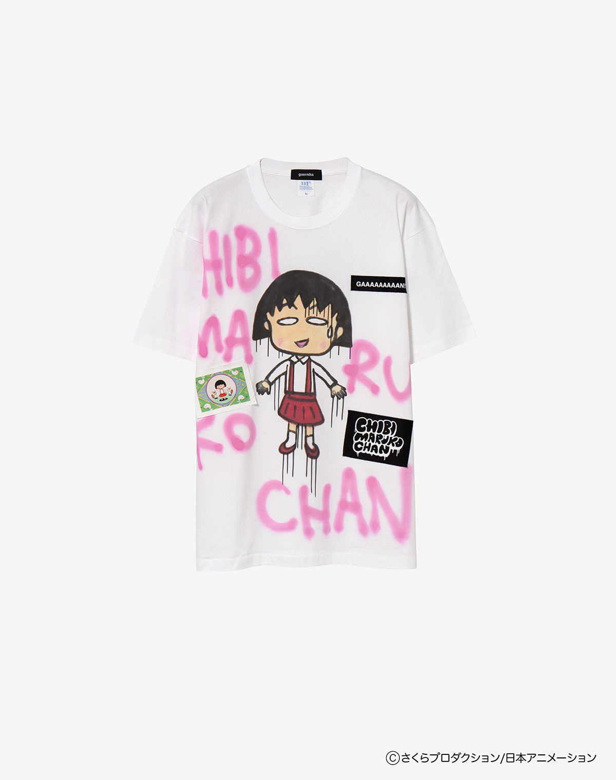 guernika×ちびまる子ちゃん】Drooping Maruko Paint T shirt / White