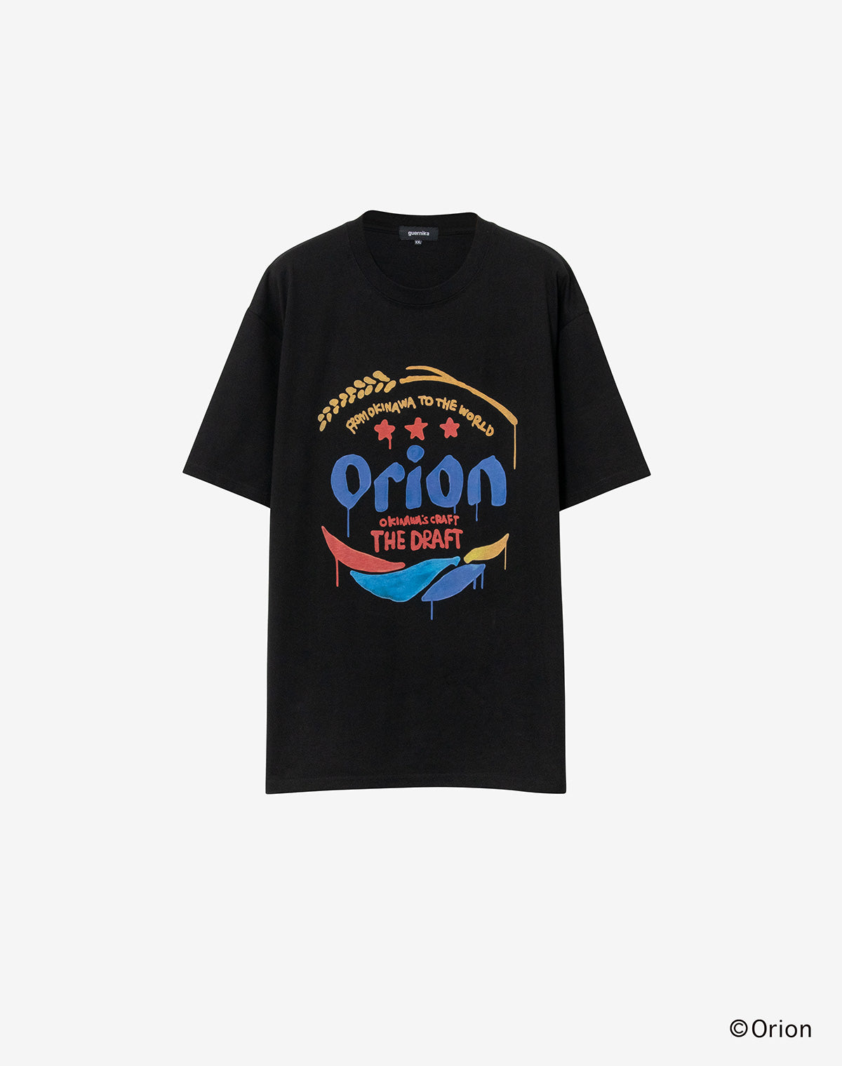 guernika×ORIONBEER】ORION THE DRAFT ART PRINT T-SHIRT / Black 