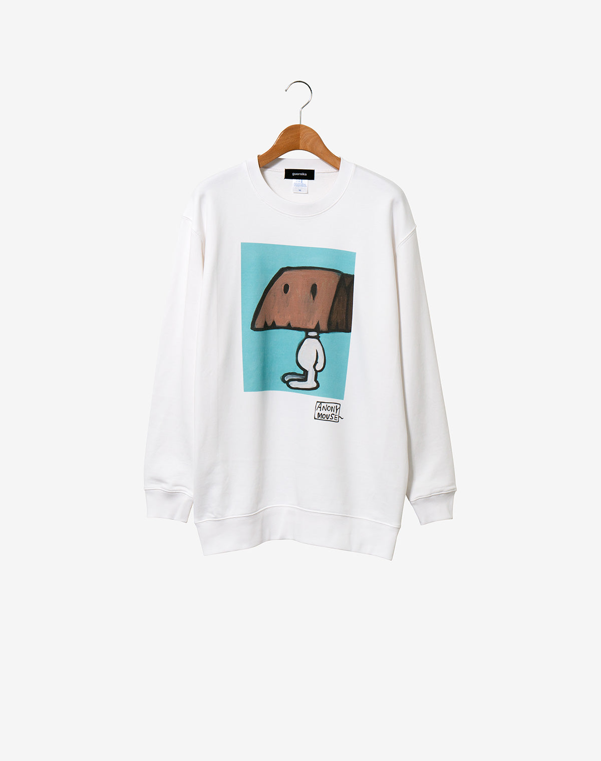 Print Sweat Shirt - ANONYMOUSE / White – guernika official online shop