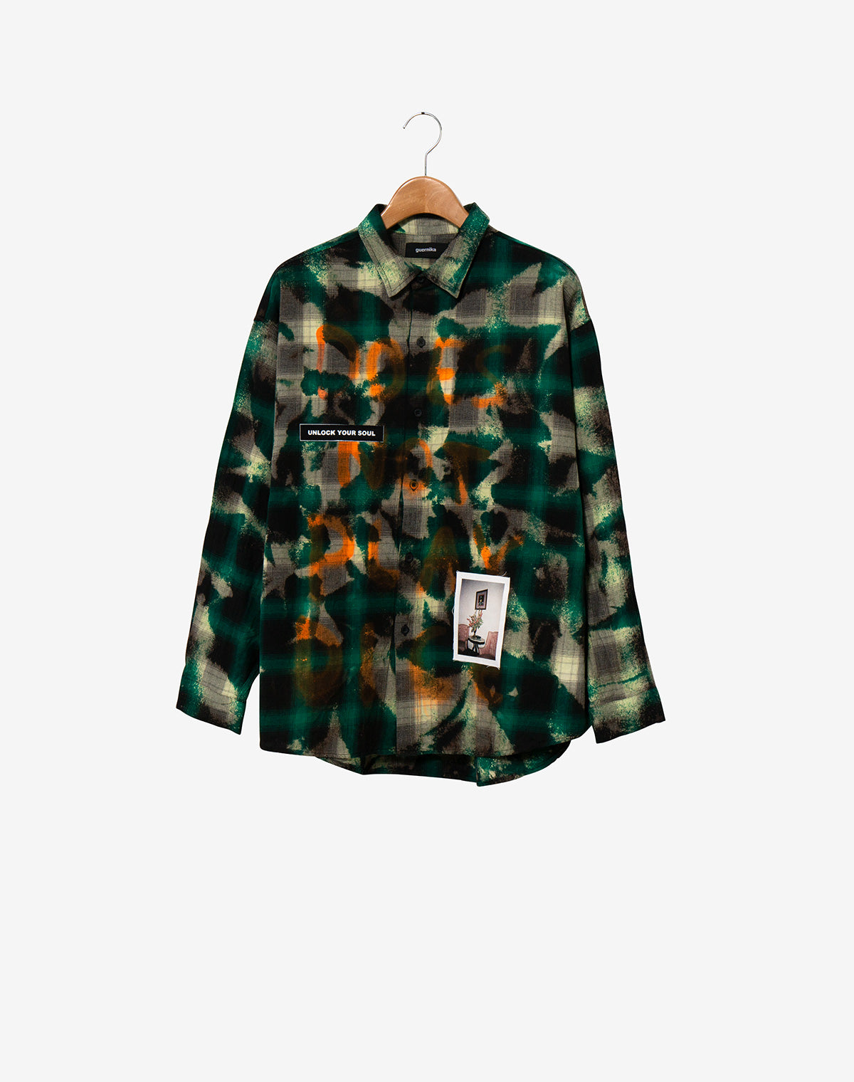 Jesus Check Shirt / Green – guernika official online shop 