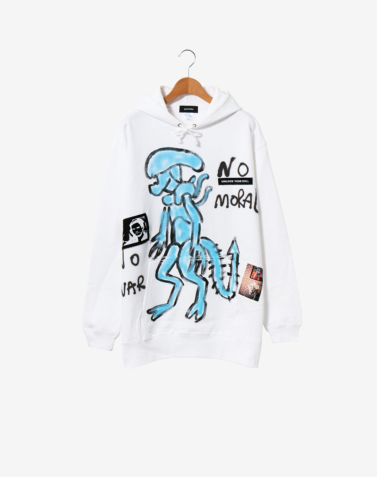 Hand Painted Hoodie / White