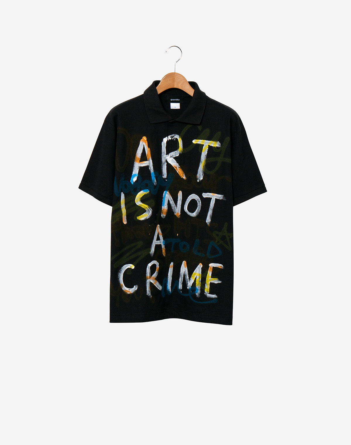 Paint Polo Shirt / Black guernika official online shop