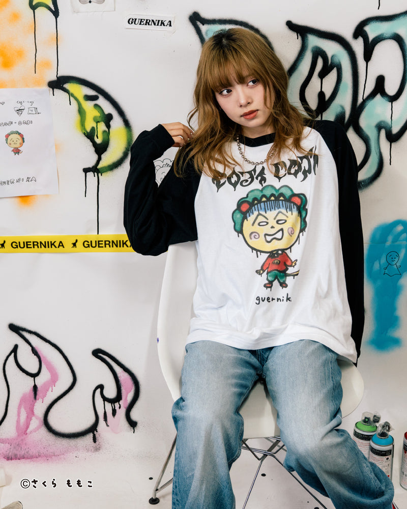 guernika×コジコジ】Drooping COJI-COJI Raglan Sleeve T-Shirt