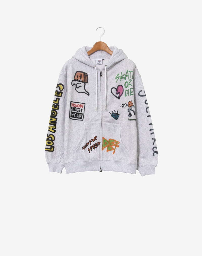 【VISION STREET WEAR × guernika】 All-Print ZIP PK / Light Gray