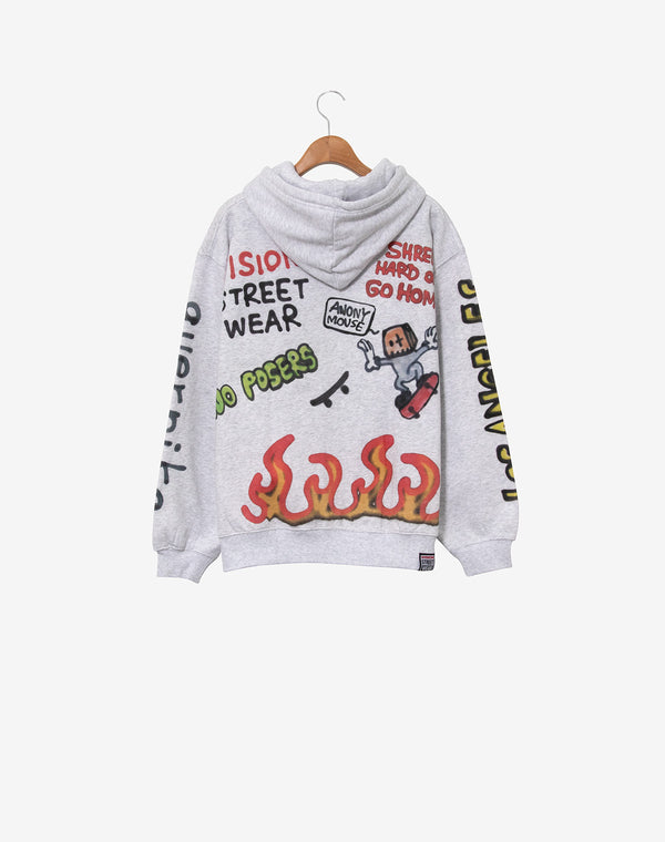 【VISION STREET WEAR × guernika】 All-Print ZIP PK / Light Gray