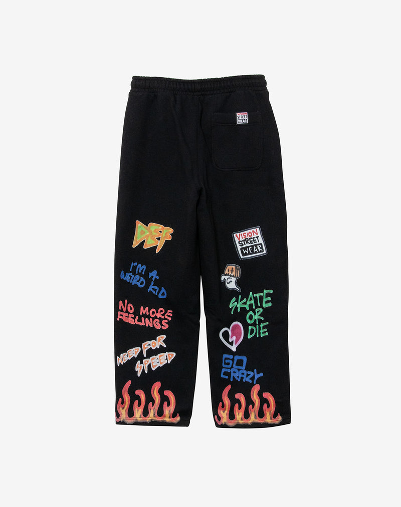 【VISION STREET WEAR × guernika】 All-Print Sweat Pants / Black