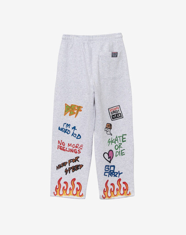 【VISION STREET WEAR × guernika】 All-Print Sweat Pants / Light Gray