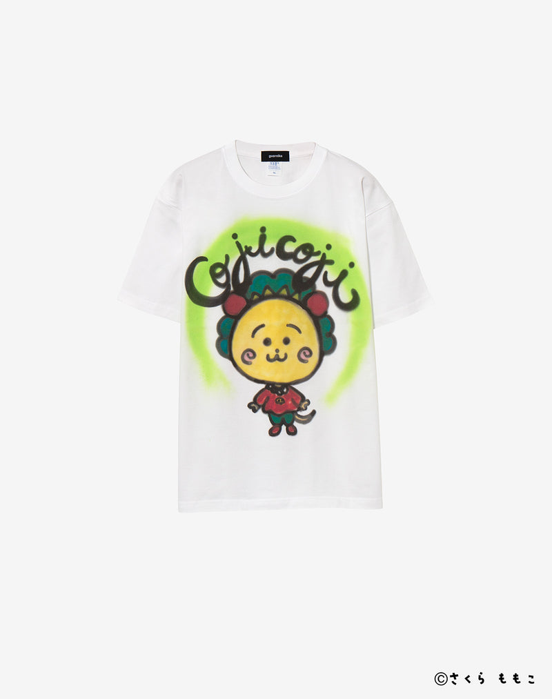 guernika×コジコジ】Drooping COJI-COJI Thumb Doll Spray T-shirt