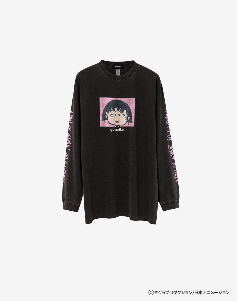 【guernika×ちびまる子ちゃん】Drooping Maruko Vintage style Long Sleeve T shirt