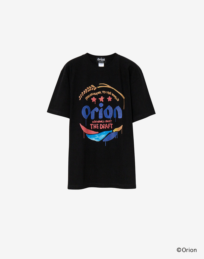 【guernika×ORIONBEER】ORION THE DRAFT ART PRINT T-SHIRT / Black