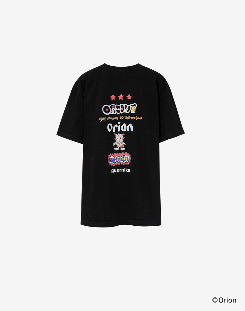 【guernika×ORIONBEER】ORION THE DRAFT ART PRINT T-SHIRT / Black
