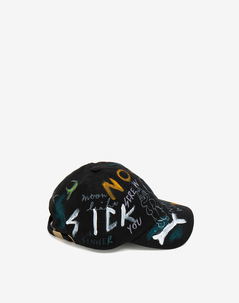 Hand Painted Cap / Black