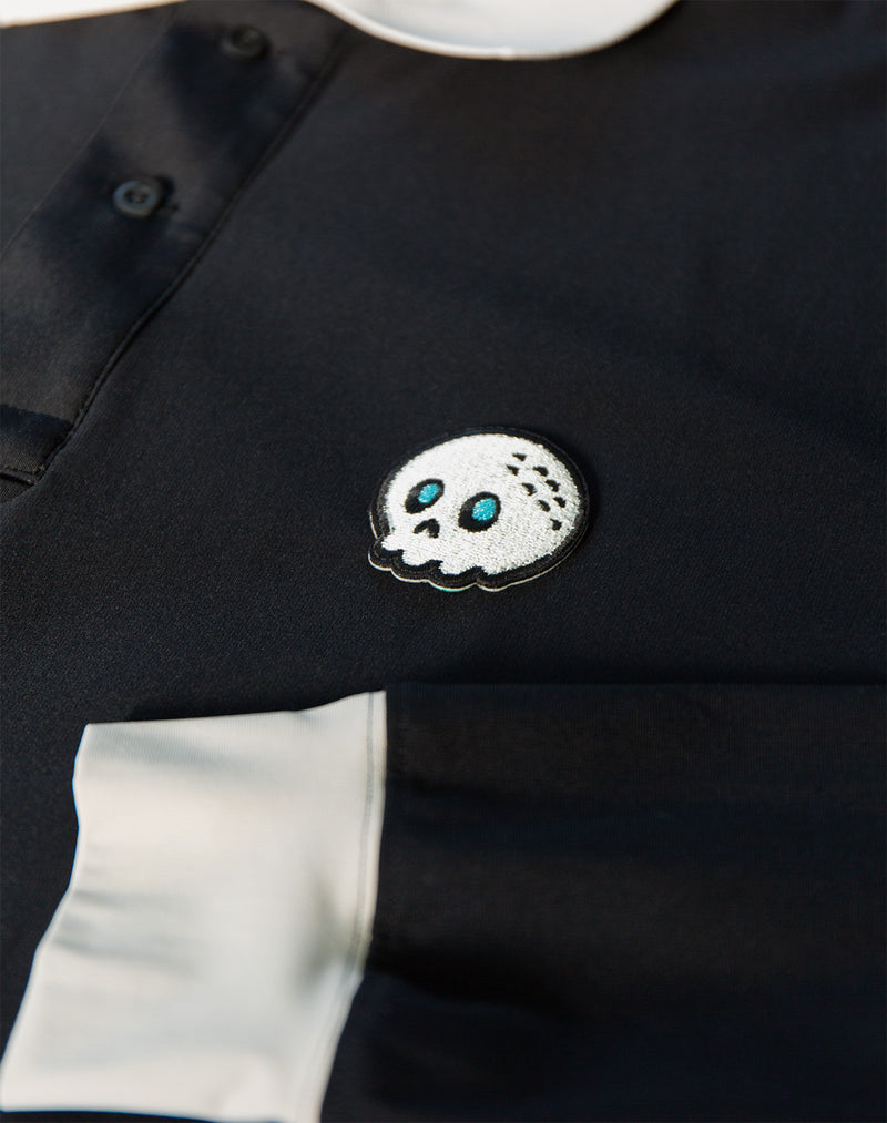 LOST BALL L/S Polo Shirt / Black