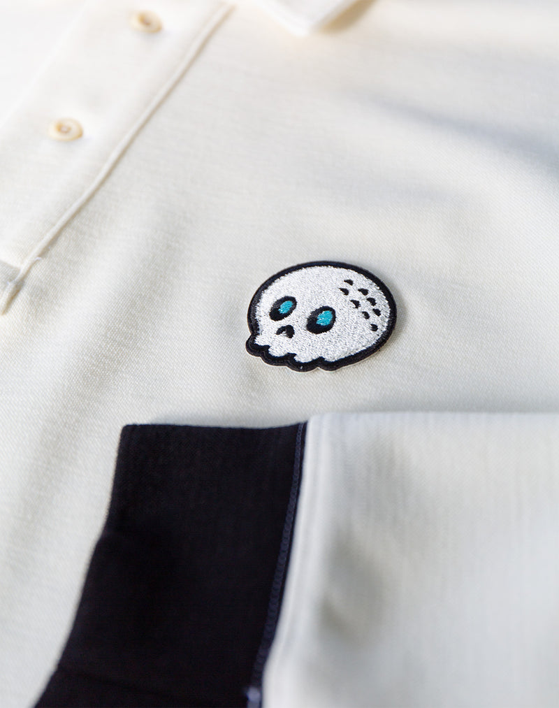LOST BALL L/S Wool Polo Shirt / White