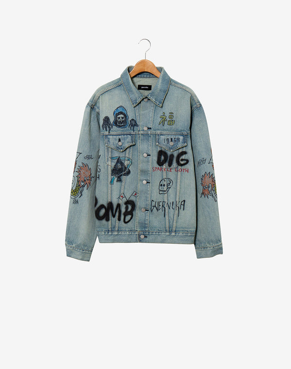 Graffiti Paint Denim Jacket