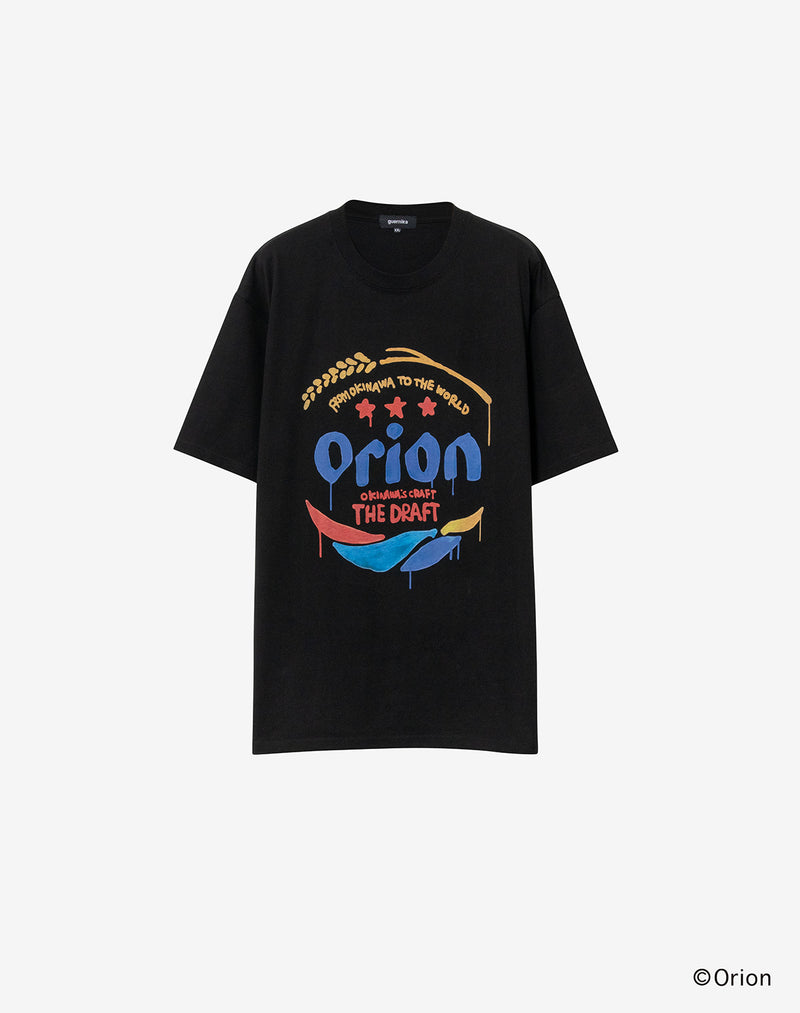guernika×ORIONBEER】ORION THE DRAFT ART PRINT T-SHIRT / Black