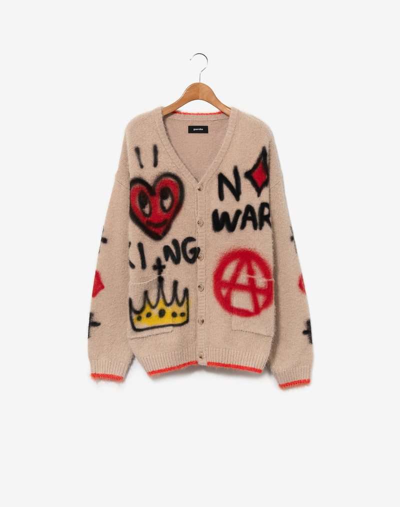 Knit Cardigan (Trump) / Beige – guernika official online shop