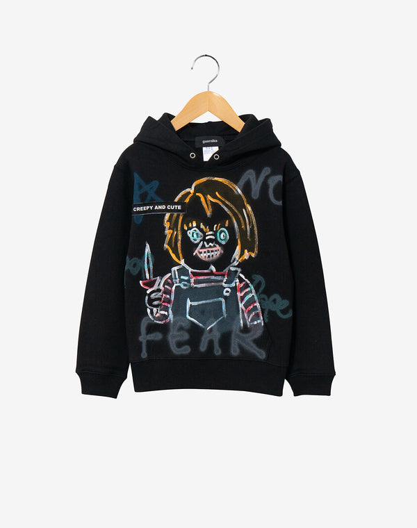 Hand Painted Hoodie (KIDS) / Black