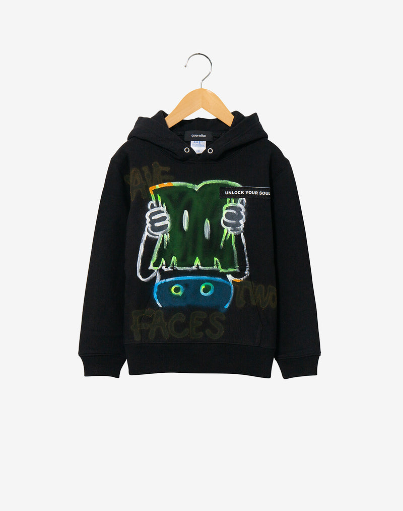 Hand Painted Hoodie (KIDS) / Black