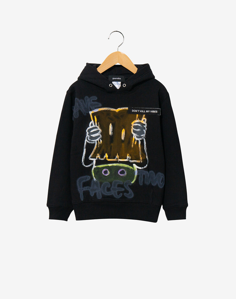 Hand Painted Hoodie (KIDS) / Black