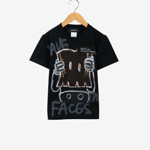 Hand Painted T-shirt (KIDS) / Black – guernika official online shop