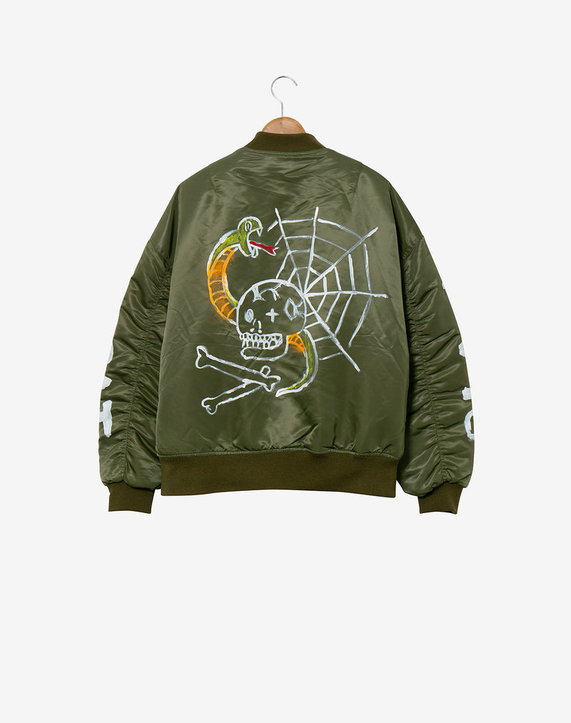 MA-1 SNAKE AND SKULL / Khaki – guernika official online shop