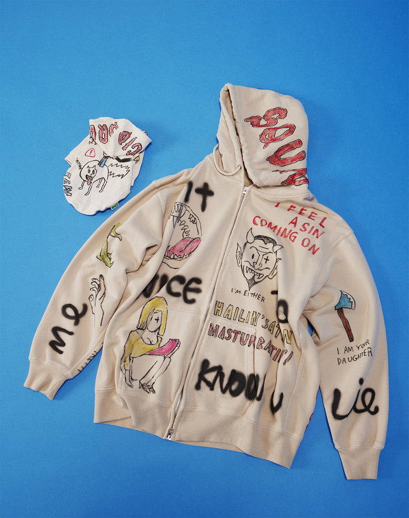 【guernika×Oui】GRAFFITI ZIP HOODIE