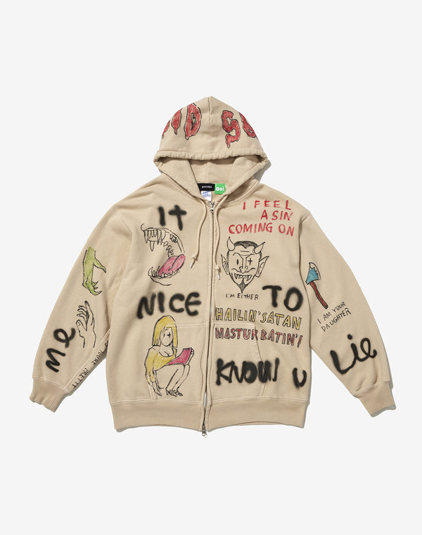 【guernika×Oui】GRAFFITI ZIP HOODIE