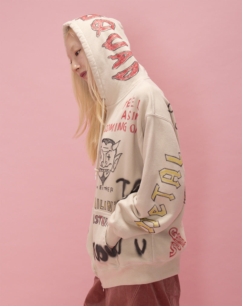 【guernika×Oui】GRAFFITI ZIP HOODIE
