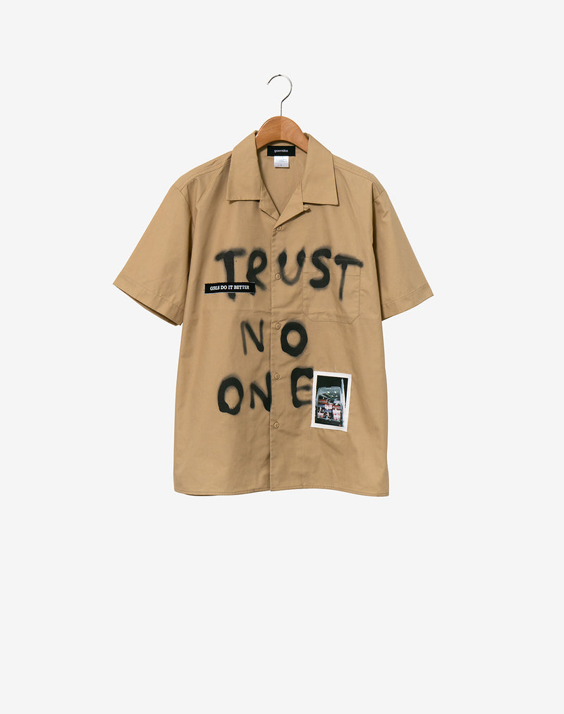 Jesus Open Collar Shirt / Beige