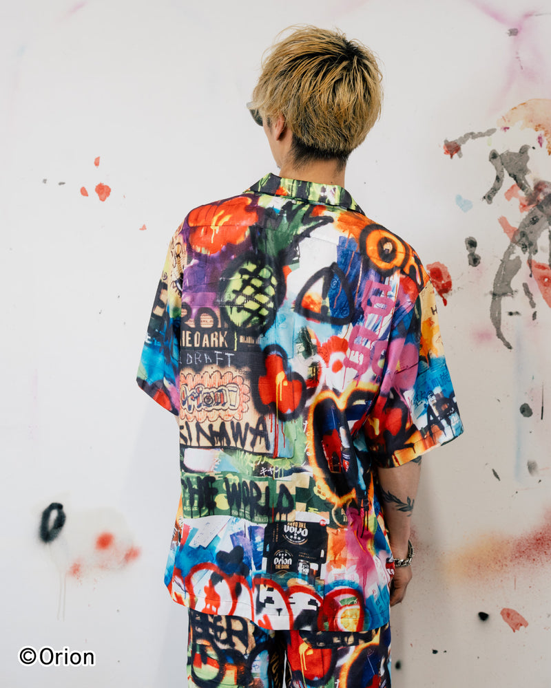 アート・デザイン・音楽 THE Aloha Shirt guernika×ORIONBEER】ORION THE DRAFT ART ALOHA SHIRT – guernika
