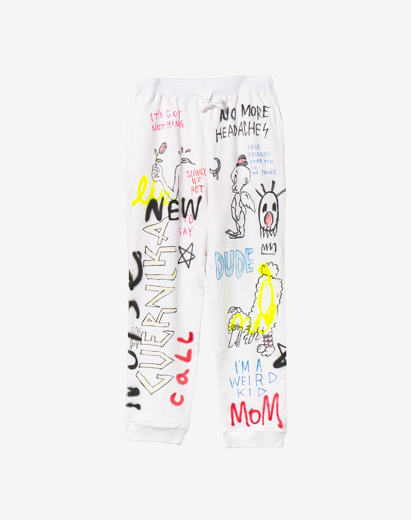 Paint Sweat Pants / White