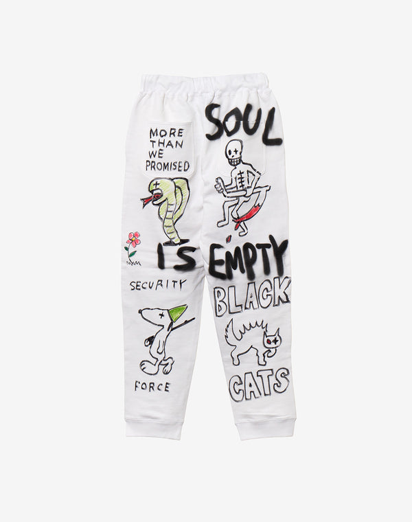 Paint Sweat Pants / White