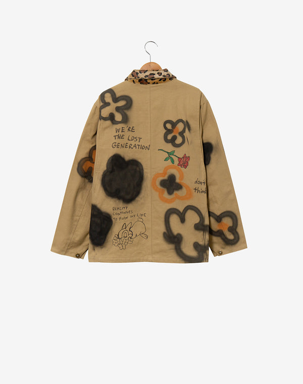 Flower Paint Jacket / Black