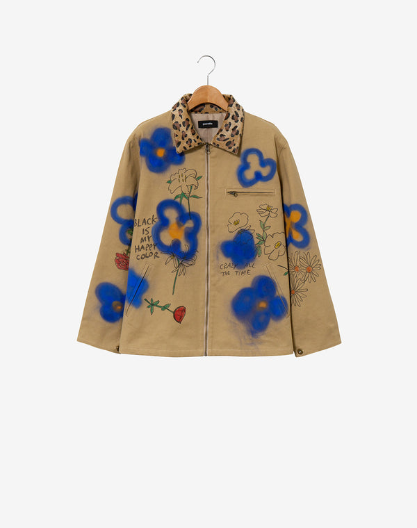 Flower Paint Jacket / Blue