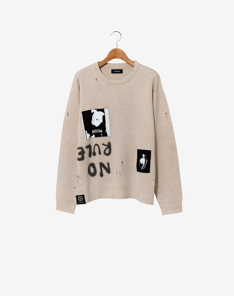 Crash Knit sweater (Cell Division) / Beige