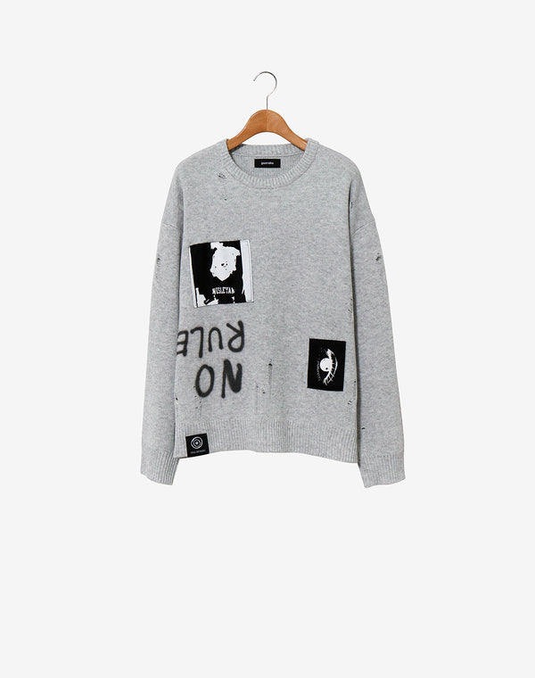 Crash Knit sweater (Cell Division) / Gray