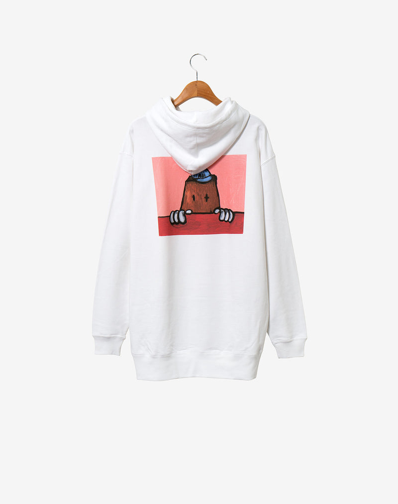Print Hoodie - ANONYMOUSE / White