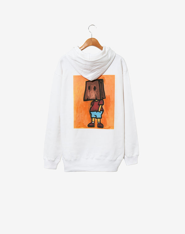 Print Hoodie - ANONYMOUSE / White