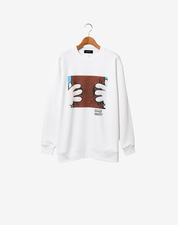 Print Sweat Shirt - ANONYMOUSE / White