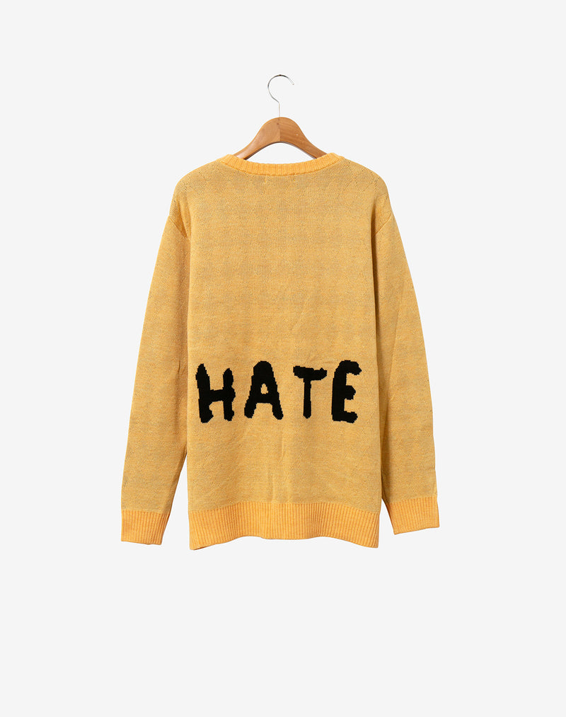 Crew Neck Knit Sweater / Yellow