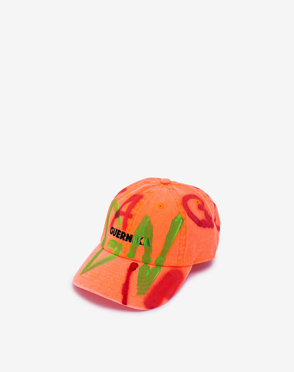 Hand Painted Cap / Neon Orange