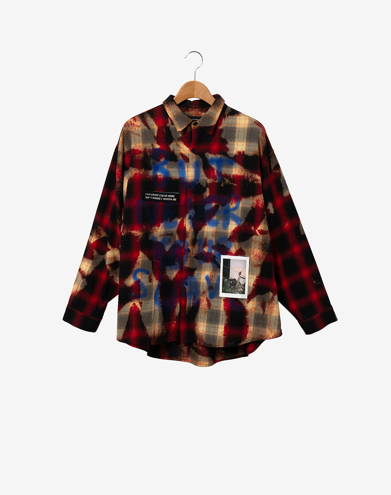 Cat Check Shirt / Red