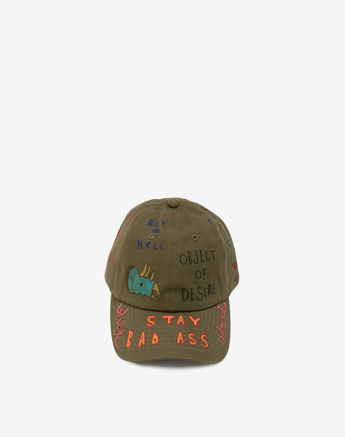 Hand Painted Cap / Olive – guernika official online shop Hand Painted Cap / Olive – guernika official online shop
