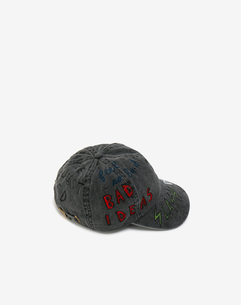 Hand Painted Cap / Pigment Black