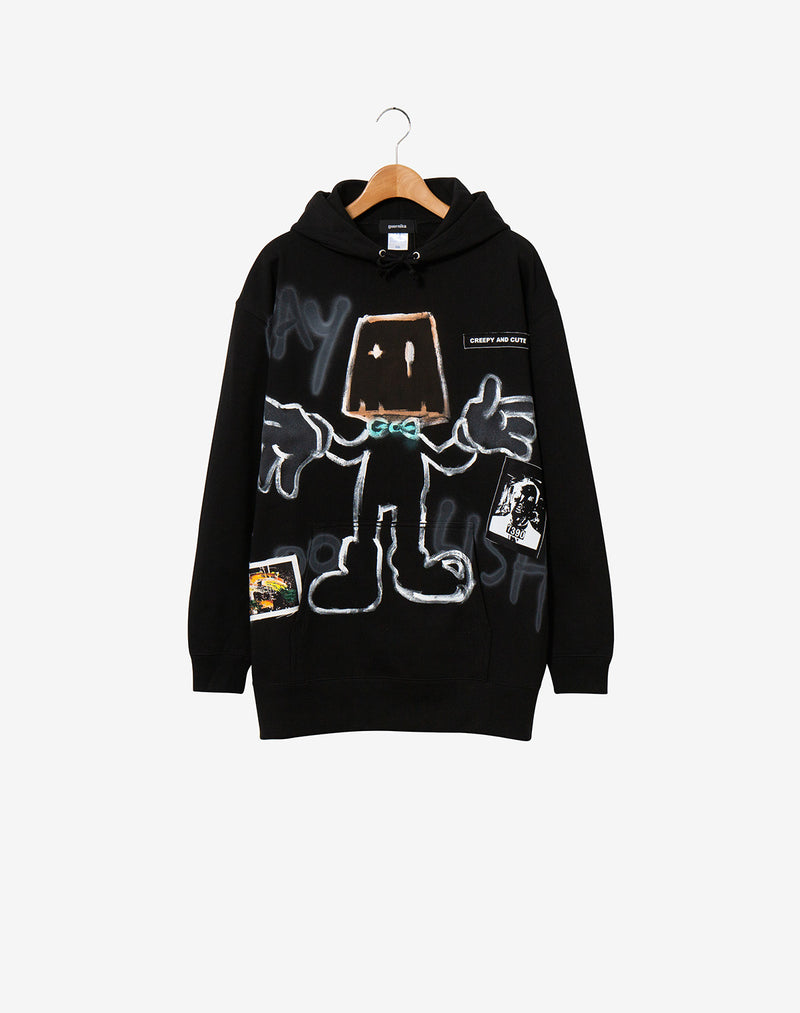 Hand Painted Hoodie - ANONYMOUSE / Black