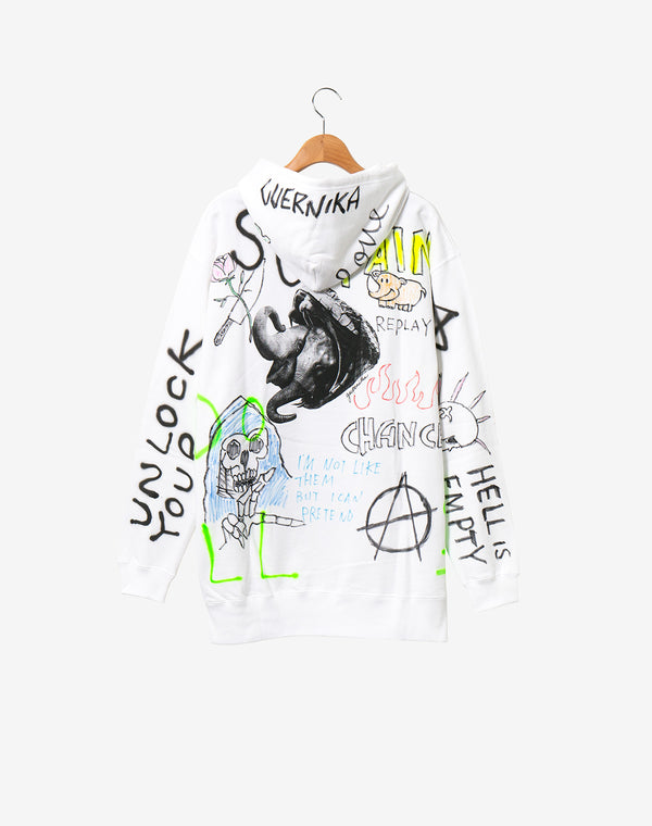 Paint Hoodie / ALL / White