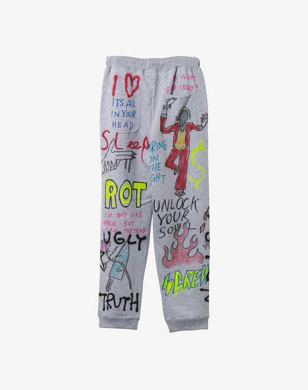 Paint Sweat Pants / Gray
